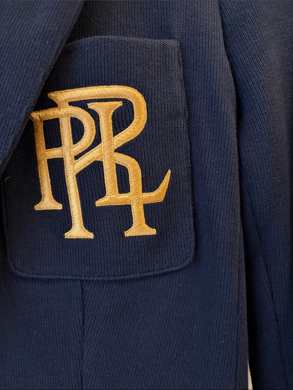 Polo by Ralph Lauren Navy Blazer with Gold Crest Patch - Picture 2 of 7